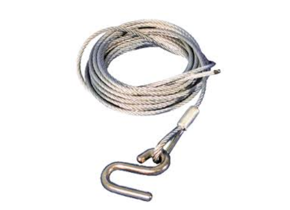 6m x 4mm Winch Cable and Hook