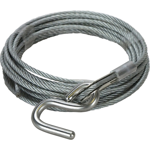 7.5m x 6mm Winch Cable and Hook