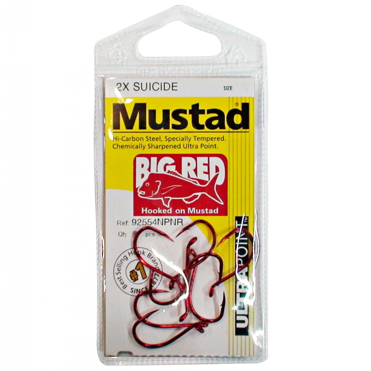 Mustad Big Red Hooks 2/0 x 8