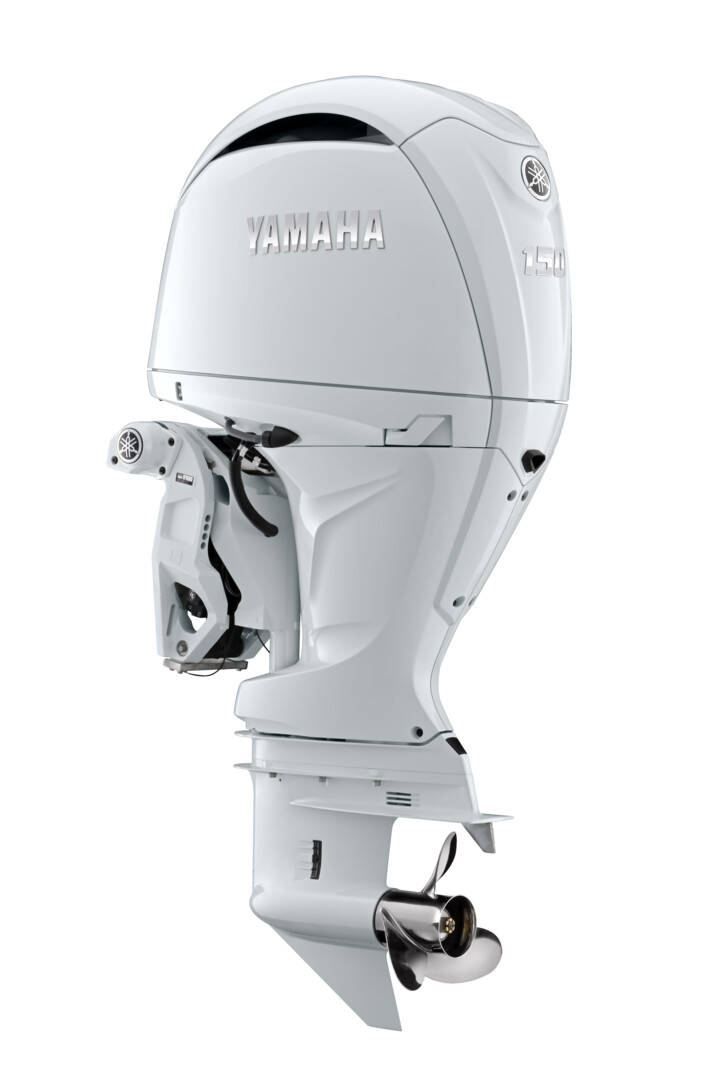 F150XSA2 - White Yamaha High Horsepower Four Stroke 150 HP Extra-Long Shaft, Digital Electronic Control, Electric Start, EFI