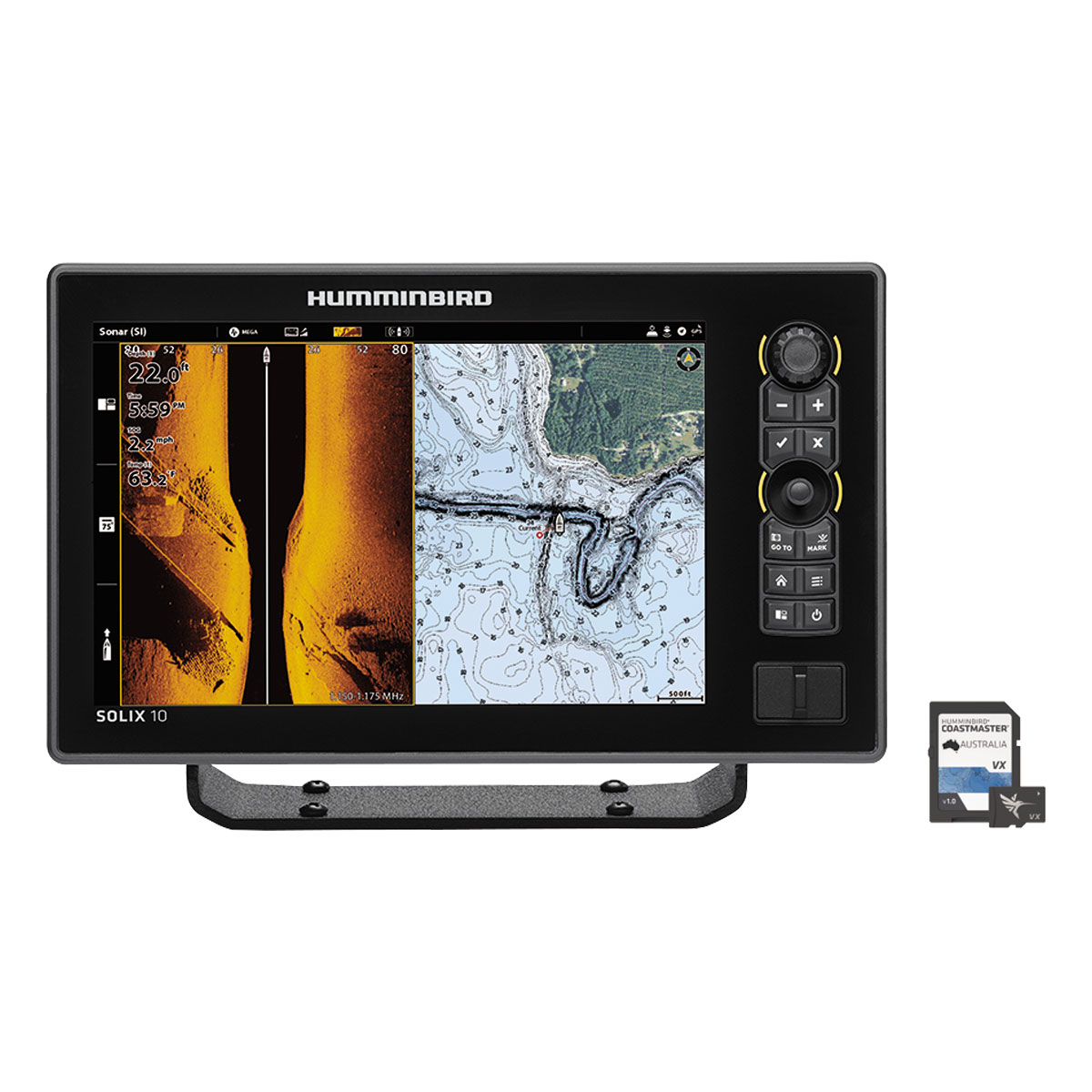 HUMMINBIRD SOLIX 10 FISHFINDER MSI + G3 INC COASTMASTER MAP